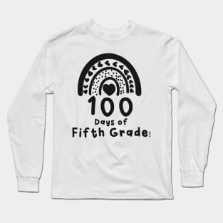 100 Days of 5th Grade Rainbow Long Sleeve T-Shirt